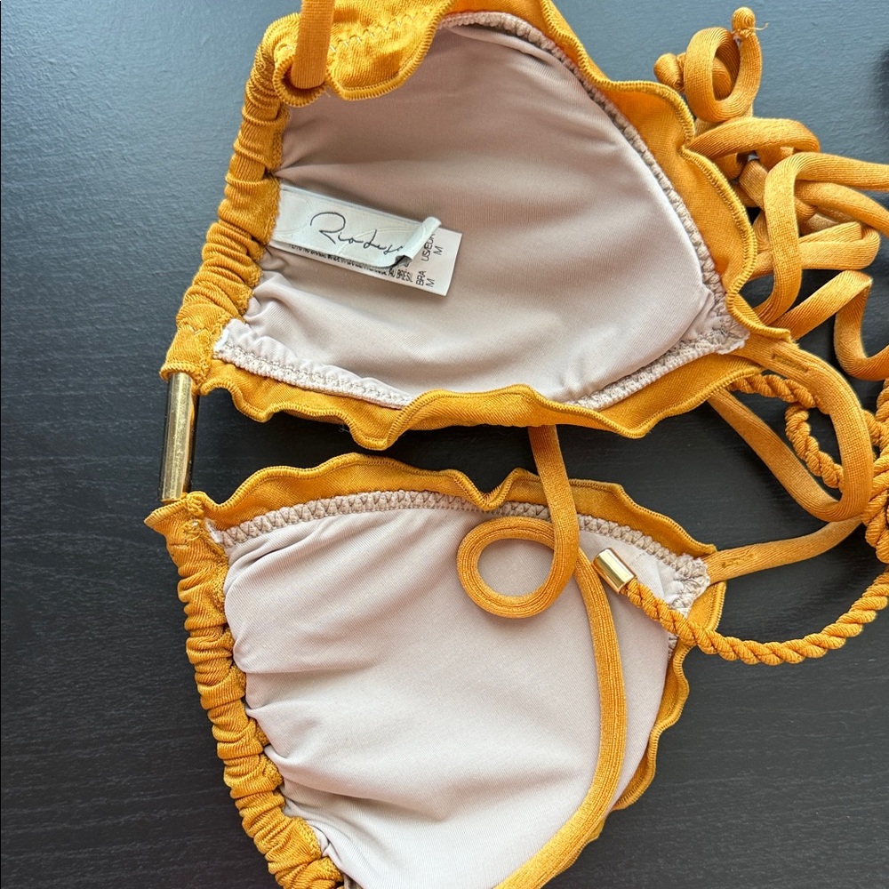 Mustard Yellow Triangle String Bikini - image 2